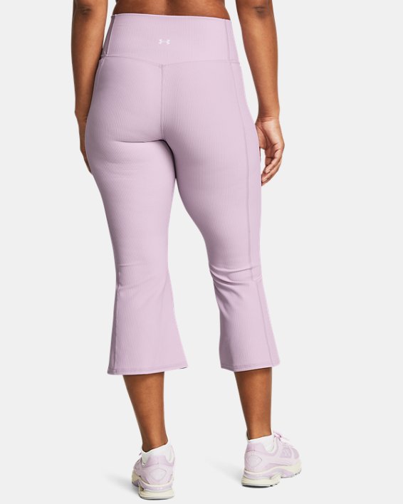 Women's UA Meridian Rib Crop Flare Pants, Purple, pdpMainDesktop image number 1